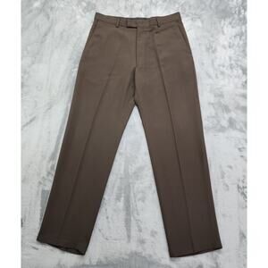 Kenneth Cole Reaction Pants Mens 36X34 Brown Micro Polyester Straight Leg Office